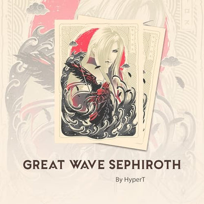 Great Wave Silver-Haired Villain - MTG Card Sleeves, 104ct, Standard Size | Double Sleeving Compatible, Smudge Resistant Matte Back, Compatible with Standard 66x92mm TCG and Magic The Gathering Cards. - color: Great Wave Silver-haired Villain