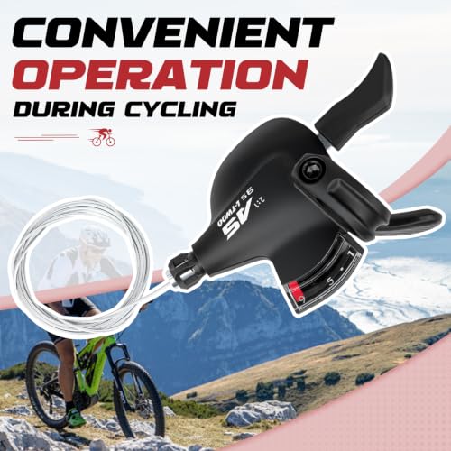 WEEROCK Bike Shifter Lever 9 Speeds Right Thumb Gear Shift Lever for MTB | 2:1 Pull Ratio, Gear View Window, Smooth Shifting, for Mountain Bike, Touring Bike, Fold Bike, Flat-bar Road Bike, Kid Bike - color: Right 9 Speed