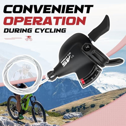 WEEROCK Bike Shifter Lever 9 Speeds Right Thumb Gear Shift Lever for MTB | 2:1 Pull Ratio, Gear View Window, Smooth Shifting, for Mountain Bike, Touring Bike, Fold Bike, Flat-bar Road Bike, Kid Bike - color: Right 9 Speed