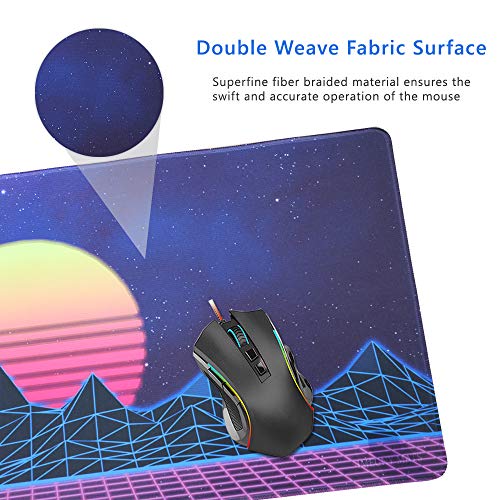 Large Gaming Mouse Pad, Extended XXL Desk Pad & Non-Slip Rubber Mat for Mice and Keyboard with Stitched Edges （90x40 zisesun011）