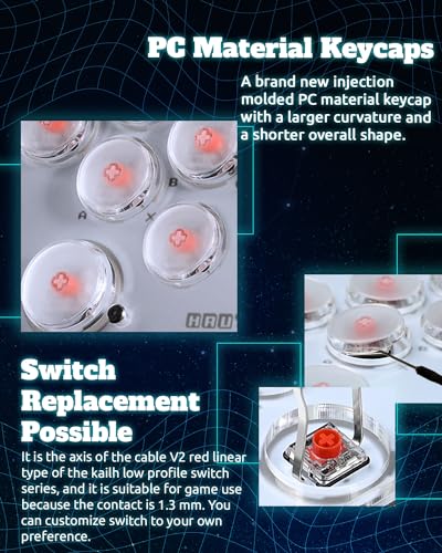 Borcham S16 Leverless Arcade Stick,Haute42 16 Keys Game Pad with DIY RGB & Turbo Functions, <1ms Input Latency, Compatible with PC/PS-3/PS-4/Switch/Steam Deck, Support Hot Swap & SOCD