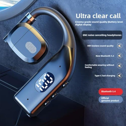 Open Ear Bluetooth Headset V5.4 – Business Wireless Headphones with 200H Standby, 0.5H Fast Charging, 10M Stable Connection, Clear Voice for Office, Driving, Remote Work (1pcs) - size: 1pcs