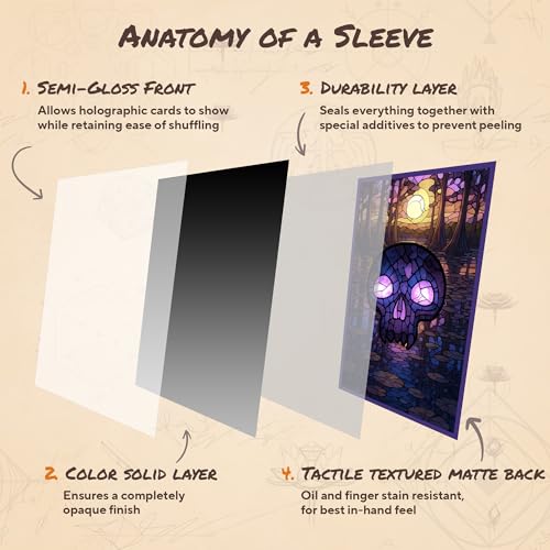 Stained Glass Swamp MTG Card Sleeves (Textured) - 104 Count Standard Size TCG Sleeves - Compatible with Magic The Gathering - Double Sleeving - Original Art Design, Premium Protection - color: Stained Glass Swamp