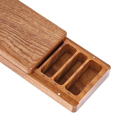 Wooden DND Dice Case with Magnetic Lid for Storing 3 Sets of 7 Polyhedral Dice for D&D Tabletop Games