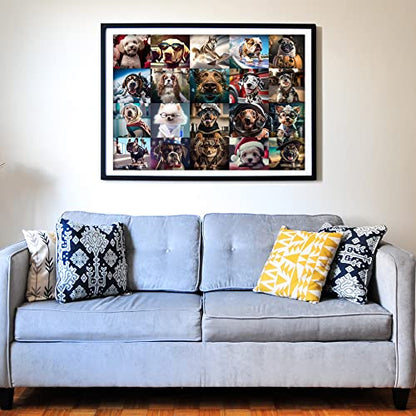 Think2Master Cute Dogs 500 Pieces Jigsaw Puzzle Featuring Very Large Pieces and Cute Puppies. for Adults, Seniors 13+ Size: 26.8” x 18.9” - style: Cute Dogs