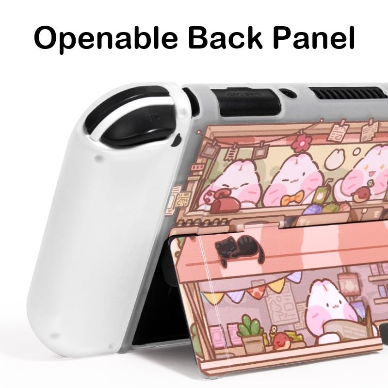 Bunny Grocery Switch Protective Case Cover Skin, Soft TPU Cover Case Compatible with Switch/OLED Model (for OLED Model) - size: For OLED Model