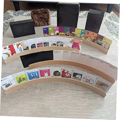 Hemobllo Wooden Card Rack Displaying Stand Wooden Playing Card Holder for Games for Family Gatherings and Game Nights