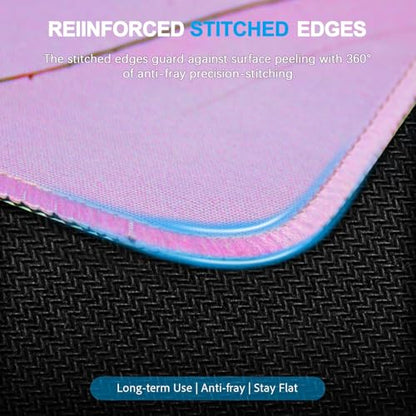 Large Mouse Pad, Gaming Pad with Non-Slip Rubber Base, Waterproof Mousepad with Stitched Edges, XXL Computer Long Keyboard Mouse Mat for Gamer, Office & Home, 31.5" x 15.7", Marble Pink - color: Marble Pink, size: 31.5L x 15.7W inches