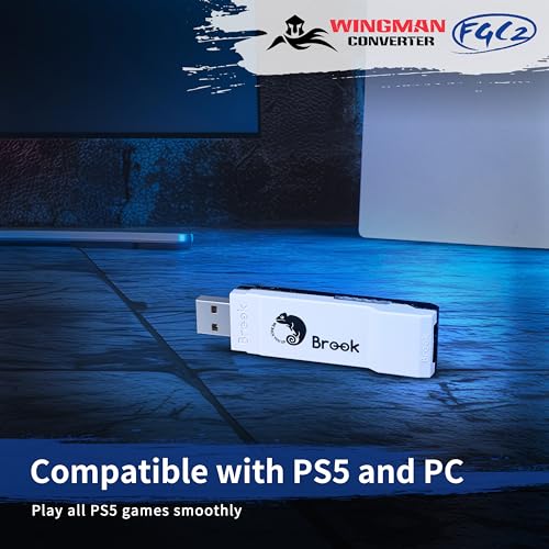 Brook Wingman FGC2 Converter with Keychain-Arcade Joystick Adapter Gamepad for PS5 & PC, Supports All PS5 Games (Official Exclusive Version)