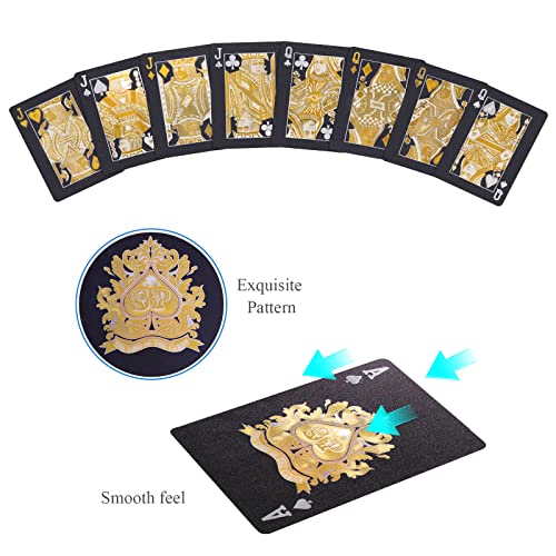 WJPC Black Diamond Premium PVC Material Elastic Waterproof Poker Playing Cards,Cool Playing Cards for Party and Game,Deck of Cards - color: Black Diamond