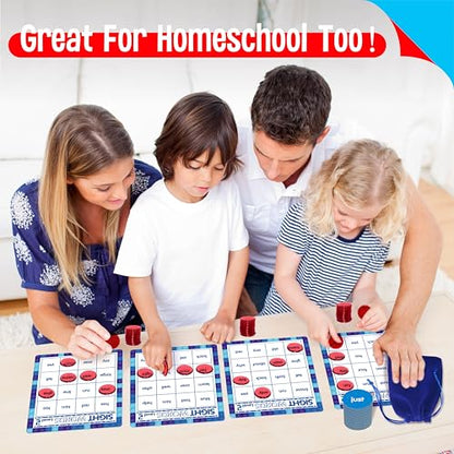 SpriteGru Sight Word Bingo Game, 160 Sight Words Learn to Read Level 1 & Level 2 Bingo Board Game Dolch's & Fry's Words Lists for Kindergarten and Preschool Kids 4-8, Perfect for Classroom & At Home - style: 25 Pcs Sight Word Bingo Game Level 1-2