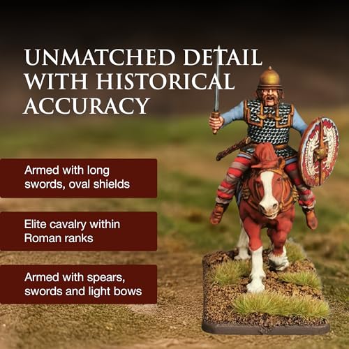 Wargames Delivered - Victrix Ancient Gallic Cavalry Set with Bonus Miniature STL Download - 12 Highly Detailed 28mm Miniatures with Spears, Shields & Cloaks for Punic Wars, Roman, and Allied Wargaming