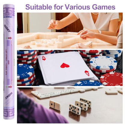 Jongyance Purple American Learning Mahjong Mat (33”x33”), Mahjong Mat for Table, Game Mat - color: Purple
