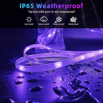 400ft Outdoor Led Strip Lights Waterproof, Trimmable Led Strip Lights Music Sync, RGB IP65 Waterproof Outside Led Lights Strip With Remote & App, Exterior Led Rope Light Waterproof For Pool Roof Yard - style: A4-400ft outdoor use-(2 rolls of 200ft)