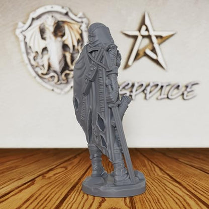 AUSPDICE Pro-Painted Quality Unpainted TTRPG Figure 32mm Scale Fantasy Role Playing Minis Figurine for Dungeon Masters, Human Miniatures Tabletop Gaming Miniatures RPG Accessory - Lycan Slayer(AS301)