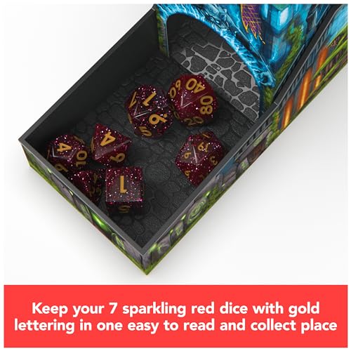Campaign Dice Tower, Portable 7 Polyhedral Dice Role-Playing Board Games DND Dungeons Dragons MTG Magic The Gathering, for Adults & Kids Ages 8 and up - color: Campaign Dice Tower