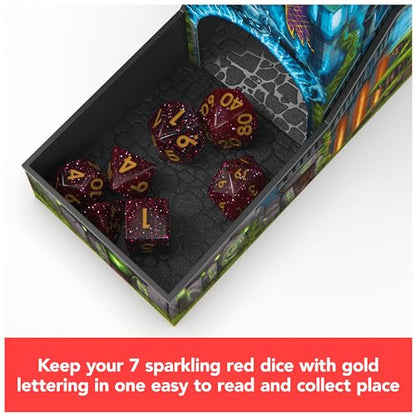 Campaign Dice Tower, Portable 7 Polyhedral Dice Role-Playing Board Games DND Dungeons Dragons MTG Magic The Gathering, for Adults & Kids Ages 8 and up - color: Campaign Dice Tower