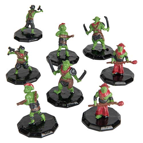 8 Painted Fantasy Goblin Mini Figures- All Unique Designs- 1" Hex-Sized Compatible with DND Dungeons and Dragons & Pathfinder and All RPG Tabletop Games