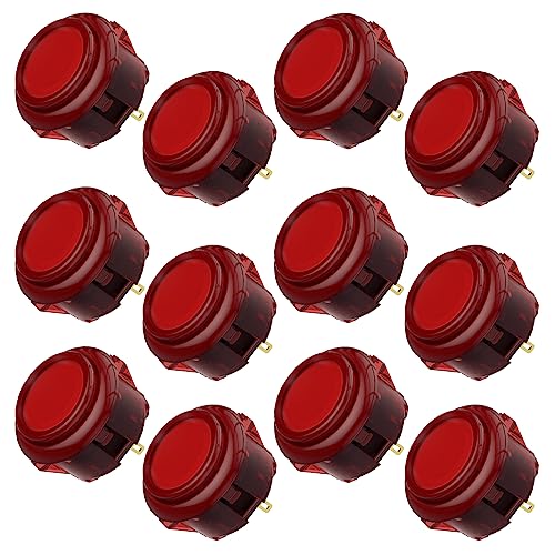 Qanba Gravity KS Mechanical Shafts Silent Pushbutton 24mm Snap-in (Boxed (Clear Red E06(12 pcs) - color: Clear Red E06(12 pcs）