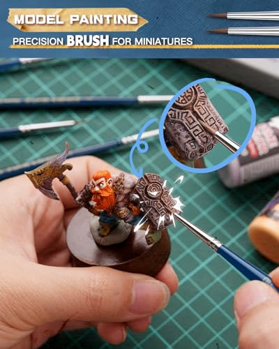 Kolinsky Sable Brushes, Golden Maple Miniature Paint Brushes Natural Hair Professional Pointed Round Brush for Model Painting, Watercolor Details, Acrylic Gouache Inks Painting, Size 2 1 0 00 5/0 - size: 5/0 2/0 0 1 2