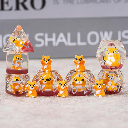 DND Resin Dice Set, Polyhedral D&D Raccoon Dice Inclusion Dice for Dungeons and Dragons MTG RPG for 15 Years and Up - color: Raccoon