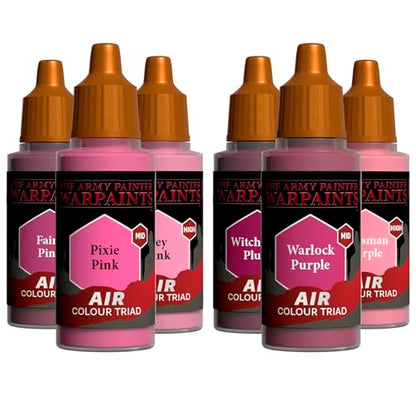 The Army Painter, Air Triads Magenta + Pink, 6 x 18 ml, aerografo | Colori acrilici pre-diluiti per aerografo, per miniature D&D e Warhammer - color: Magenta + Pink
