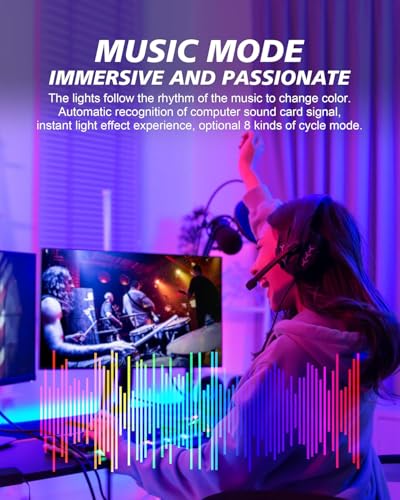Xtremevision S202-27 LED Backlight Strip for 27-Inch Monitor, Instant Sync RGB Lighting with Audio and Video, Ultra-Low Latency Software-Controlled Backlight for Movies, Games, and Music