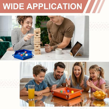 Dice Tray 10" PU Leather Velvet Folding Hexagon Dice Rolling Tray Holder Storage Box Perfect for RPG DND Table Games & Entryway & Nightstand Organizer (Sapphire, 2pcs) - color: Sapphire