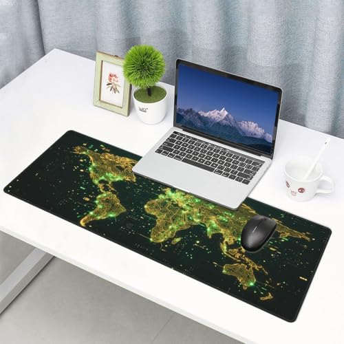 Extended Gaming Mouse Pad, Large Mouse Mat, XL Desk Pad for Keyboard and Mouse, Non-Slip Rubber Base & Stitched Edges for Gamer Office 31.5x11.8 in - color: 2