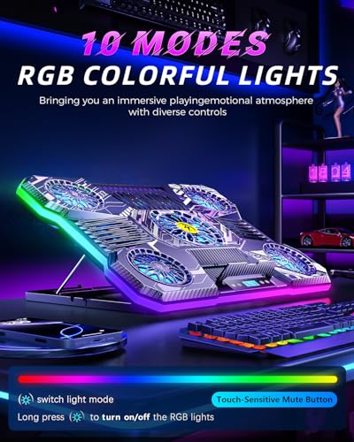 ChillCore RGB Laptop Cooling Pad, Laptop Fan Cooling Pad 9 Fans