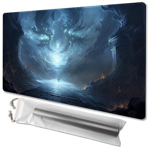 MTG Playmat Size 24x14in Free Storage Bags Non-Slip Backing, Ideal for Card Game Enthusiasts TCG Playmat (Battle) - color: Battle