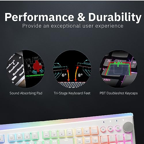 iRocks K71R Wireless RGB Mechanical Gaming Keyboard,Brown Switches,PBT 107 Keys NKRO,RGB Backlit, Pro Keyboard for Gaming and Work,Dual Interface Wireless & Wired, Windows Laptop PC Mac,White - color: White