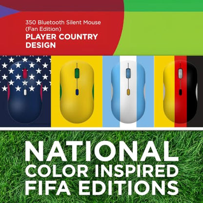 Lenovo 350 Bluetooth Silent Mouse (Fan Edition), Wireless Ergonomic Ambidextrous Design, Bluetooth 5.3, Adjustable DPI up to 2400, 36 Month Battery Life, Recycled Materials, German Flag - color: Germany Flag