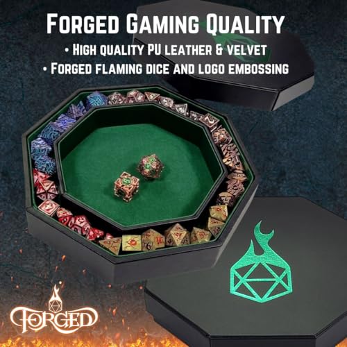 Forged Dice Co. Dice Arena Rolling Tray and Storage Compatible with Any dice Game, D&D and RPG Gaming - color: Green