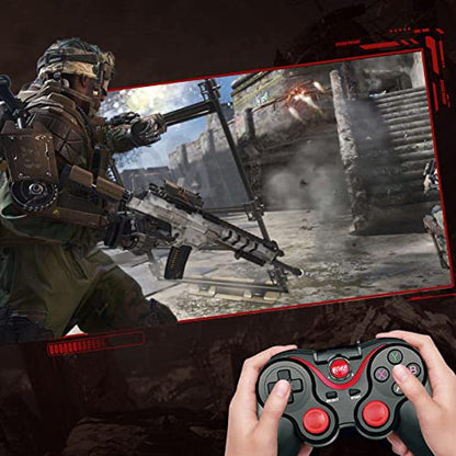 Yoidesu X3 Gaming Controller for Android for IOS Mobile Phone TV Computer CP VR, Dual Vibration Wired BT Game Remote Gamepad Joystick with Built in 400mAh Rechargeable Battery