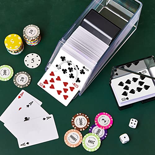 Honoson 4 Deck Blackjack Shoe and Discard Tray Acrylic Blackjack Dealing Shoe Card Dispenser for Playing Cards Discard Holder Trays for Game Poker Accessories (Clear) - color: Clear, style: 4 Deck