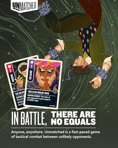 Restoration Games Unmatched Houdini vs The Genie | Strategy Board Game for 2 to 4 Players, Heroes Expansion with Miniatures, Unique Decks, and Abilities, Ages 9+