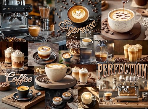 1000 Piece Collage Jigsaw Puzzle for Adults - Coffee Latte Espresso Collage - Challenging Puzzle Perfect for Game Nights - 1000 Piece for Adults. 20x27 inches (Mocha Medley) - color: Mocha Medley
