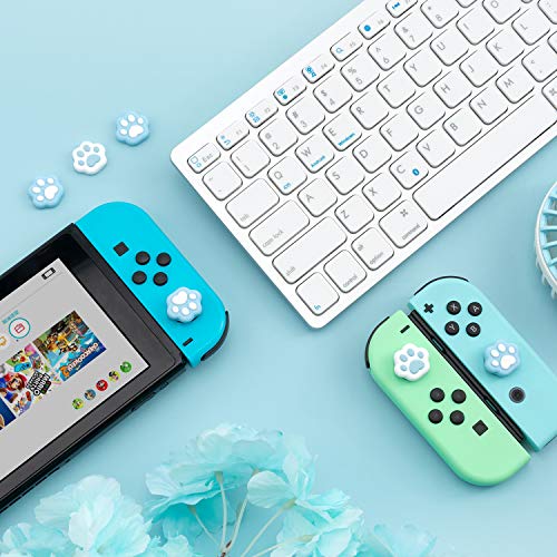 GeekShare Cat Paw Shape Thumb Grip Caps Soft Silicone Joystick Cover Compatible with Switch/OLED/Switch Lite,4PCS (Pink & Blue) - color: Pink Blue Cat