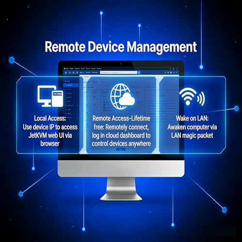 JetKVM Remote Jet KVM Over IP Ethernet,Low Latency Network IPKVM,1080P@60FPS,Touchscreen LCD,TF,HDMI USB-C Extension Port for ATX DC Power Control,Open Source,Data Center Home Office Lab