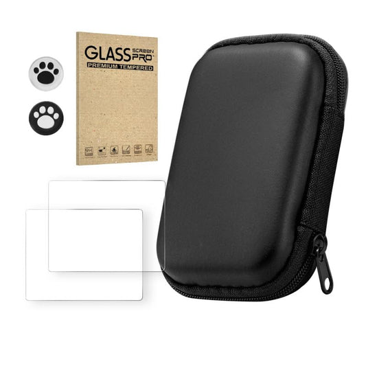 Hard Carrying Case for R36S/R35S/RGB20S with 2PCS Screen Protector + 2PCS Thumb Grip Caps, Shockproof EVA Handheld Game Console Case Portable Travel Storage Bag (Black) - color: Black