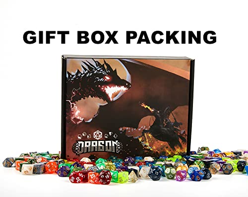 DND Dice Set 42 Pcs Polyhedral Dungeons and Dragons Rolling Dice for D&D RPG MTG Table Games Dice Bulk with Colorful Drawstring Bags and Dice Tray (Single) - color: Single