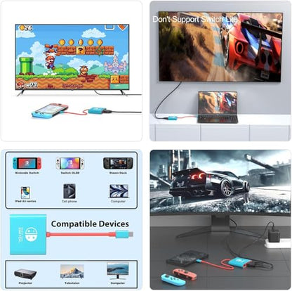 Belcompany 3-in-1 Switch Dock for Nintendo Switch Dock Station to TV,100W PD Fast Charger & 4K HDMI Connection Adapter USB 3.0 Port,Switch Portable Dock Compatible with Switch OLED/Steam Deck/MacBook