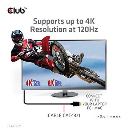 Club3D CAC-1371 Ultra High Speed HDMI 2.1 Certified 4K 120Hz 8K 60Hz M/M Cable 1m - 3.28ft - style: 1m/3.28ft