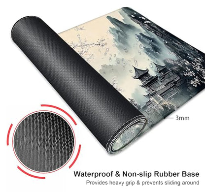 Large Mouse Pad, Desk Mat Computer Keyboard Pad Non-Slip Rubber Base Waterproof with Stitched Edges for Laptop Gaming, Office & Home 31.5 x 11.8 Inch (XL-02) - color: Xl-02