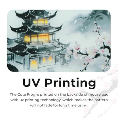 XVX Glass Mousepad Gaming, Cherry Blossom Hard Mouse Pads for Esports, Large Mouse Mat 410mm*310mm, Tempered Glass Mouse Pad Smooth Micro-Etched Surface with Improved Precision and Speed - color: Cherry Blossom
