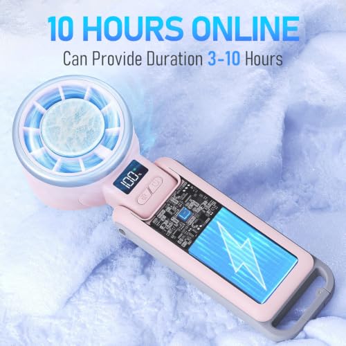 PlayHot Portable Handheld Cooling Fan, Travel Essentials, Gifts for Women | Instant Cooling, 10m/s Airflow, 5-Speed, 10H Max, USB-C Rechargeable, LED Display, 3-in-1 Foldable for Cruise, Beach Vacation - color: pink