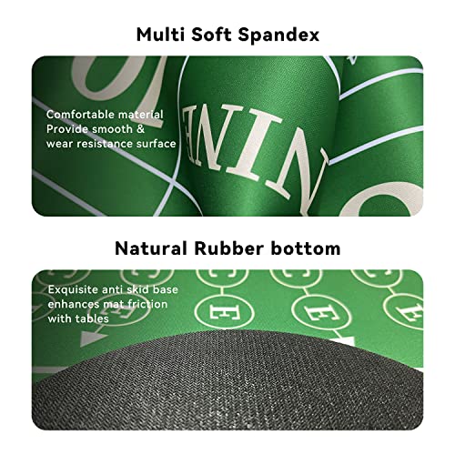 YUZPKRSI 70" x 35" Portable Professional Casino Craps Tabletop Layout Mat with Carrying Bag, Non-Slip Rubber Craps Dice Game Layout Table Top Cover for Parties, Home Entertainment, Game Night - color: Green-craps