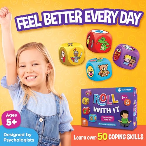 ThinkPsych Roll with It - CBT Coping Skills Kit | Anger Management & Anxiety Relief | Emotional Regulation Tools for Kids | Play Therapy Toys for Counselors | Ages 5+