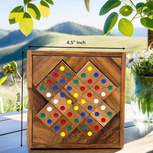 Color Match 12 Pieces Puzzle Fun Challenging Wooden IQ Brain Teaser Game - style: 12 Pieces Color Match